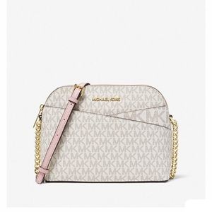 Michael Kors Jet Set Travel Medium Logo Dome Crossbody Bag
